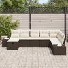 vidaXL Tuin Sofa Set met kussen 8 pcs Bruin Poly riet