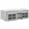 vidaXL Loft Bed Frame met Kast met plank 3 st Betongrijs Bewerkt hout
