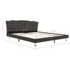 vidaXL Bed met matras stof donkergrijs 180x200 cm