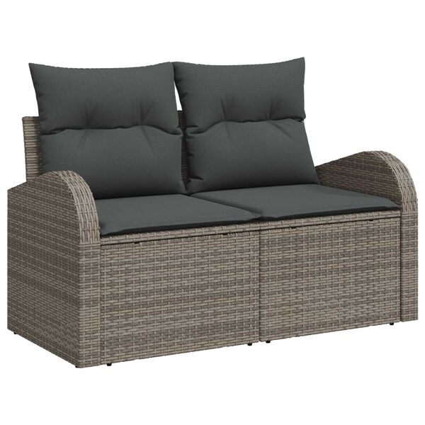 vidaXL Tuin Sofa Set met kussen 7 pcs Grijs