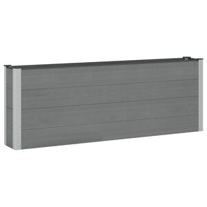 vidaXL Verhoogde plantenbak Zwart 200 x 30 x 72 cm WPC en Aluminium