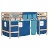 vidaXL Kinderhoogslaper met gordijnen 90x190 cm grenenhout blauw