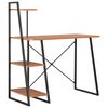 vidaXL Bureau met schappen 102x50x117 cm zwart en bruin