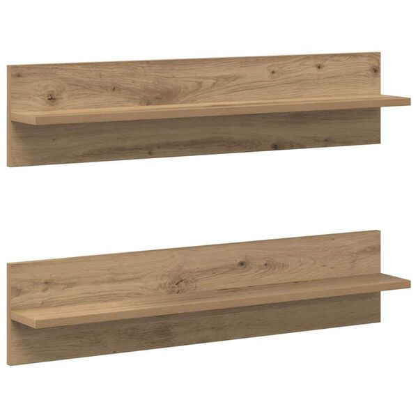 vidaXL Wandplank 2 pcs Artisan Eiken 80 x 11,5 x 18 cm Bewerkt hout