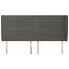 vidaXL Hoofdbord met randen 203x23x118/128 cm fluweel donkergrijs