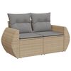 vidaXL 9-delige Loungeset met kussens poly rattan gemengd beige