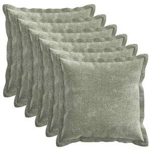 vidaXL Kussensloop 6 st HOUTEN Groen 30 x 30 cm Chenille Stof