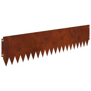 vidaXL Gazonrand 10 st 103 x 25 cm Staal Roestkleurig