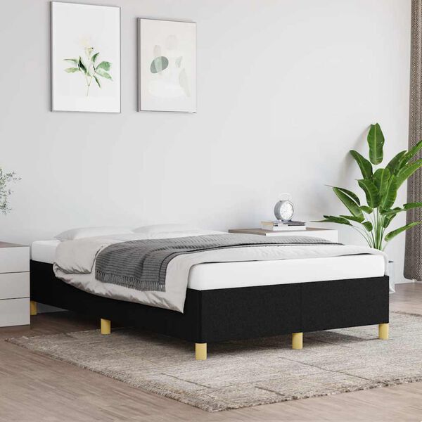 vidaXL Bedframe zonder matras 120x190 cm stof zwart
