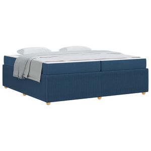 vidaXL Bedframe met matras Blauw 200 x 200 cm Stof