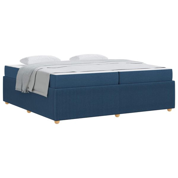 vidaXL Bedframe met matras Blauw 200 x 200 cm Stof