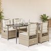 vidaXL 5-delige Tuinset met kussens poly rattan beige