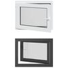 vidaXL Kelderraam RISOR 80 x 70 cm PVC en glas Antracietkleurig