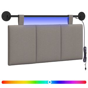 vidaXL Hangend hoofdbord Taupe Fluweel