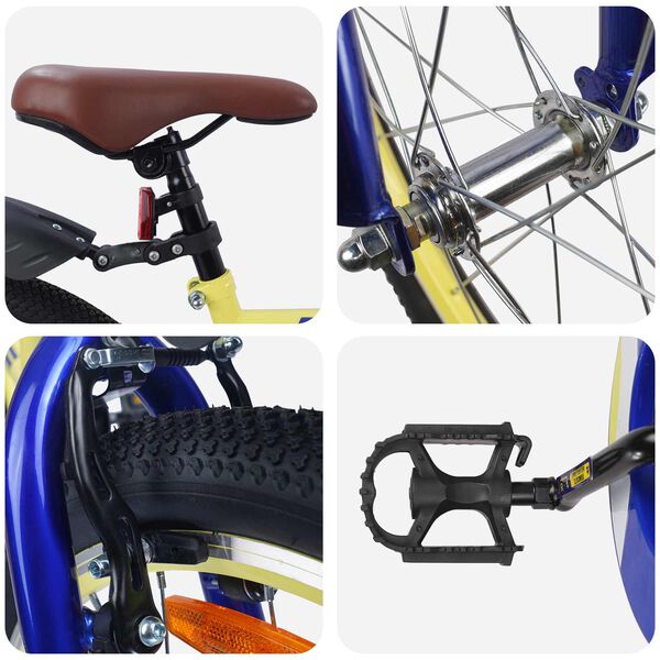 vidaXL Kinderfiets 18 Inch voor 5-7 jaar Geel