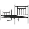vidaXL Bedframe met hoofd- en voeteneinde metaal zwart 75x190 cm