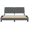 vidaXL Bedframe zonder matras stof donkergrijs 160x200 cm