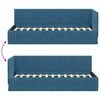 vidaXL Hoekbedframe met hoofdeinde Blauw 80 cm x 200 cm Fluweel