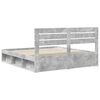 vidaXL Bedframe met hoofdeinde Beton 200 x 200 cm Massief grenenhout