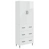 vidaXL Kastenset 2 st 66 x 34,5 x 90 cm Bewerkt hout Hoogglans Wit