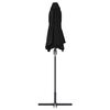 vidaXL Tuinparasol Zwart 370 x 197 x 239 cm Poedergecoat staal