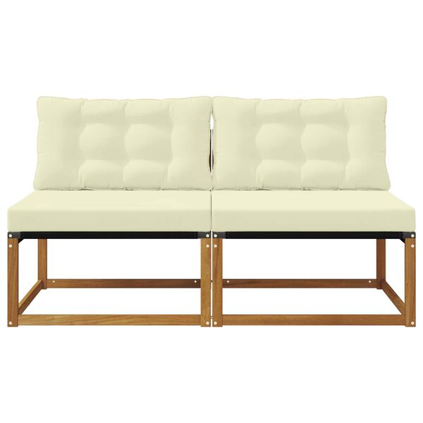 vidaXL 2 Stuk Buiten Midden Sofa Massief Acaciahout Naturel