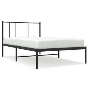 vidaXL Bedframe met hoofdbord metaal zwart 90x190 cm