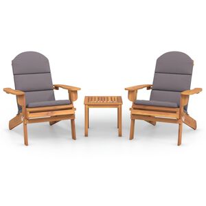 vidaXL 3-delige Loungeset Adirondack massief acaciahout