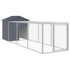 vidaXL Kippenhok met ren 117x405x123 cm gegalvaniseerd staal antraciet