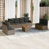 vidaXL 9-delige Loungeset met kussens poly rattan grijs