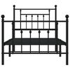 vidaXL Bedframe met hoofd- en voeteneinde metaal zwart 80x200 cm