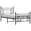 vidaXL Bedframe met hoofd- en voeteneinde metaal zwart 100x190 cm