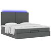 vidaXL Ottoman bed met matras en LED's 160x200cm stof donkergrijs