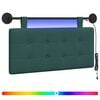 vidaXL Hangend hoofdbord Met LED-verlichting Donkergroen Stof
