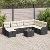 vidaXL Tuin Sofa Set met kussen met opslag 9 pcs Zwart Poly riet