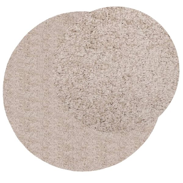 vidaXL Vloerkleed PAMPLONA shaggy hoogpolig modern &Oslash; 120 cm beige