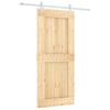 vidaXL Schuifdeur Natuurlijk en Wit 90 x 210 cm Massief Grenenhout