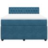 vidaXL Boxspring met matras fluweel blauw 140x200 cm