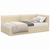 vidaXL Hoekbedframe met hoofdeinde Crème 90 x 190 cm Stof