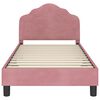 vidaXL Bedframe voor kinderen met hoofdbord Roze 80 x 160 cm Fluweel