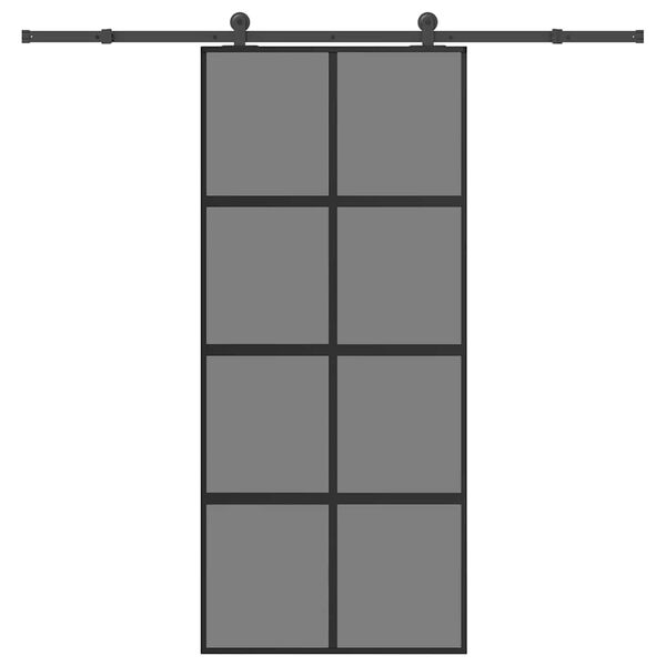 vidaXL Schuifdeur met beslag 90x205 cm gehard glas en aluminium