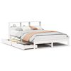 vidaXL Bed met boekenkast zonder matras grenenhout wit 150x200 cm