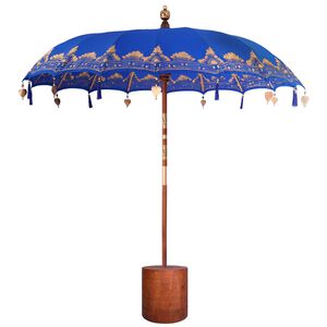 vidaXL Balinese parasol met basis 2 st Blauw