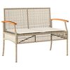vidaXL 4-delige Tuinset met kussens poly rattan beige