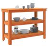 vidaXL Werkbank Wasbruin 110,5 x 50 x 80 cm Massief grenenhout