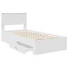 vidaXL Bedframe met hoofdeinde met lade Wit 90 x 190 cm Bewerkt hout