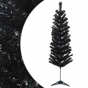 vidaXL Kunstmatige slanke kerstboom 120 cm PVC en staal Zwart