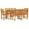 vidaXL Tuin eettafelset 7 pcs Bruin Massief Acaciahout