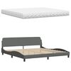 vidaXL Bed met matras "Hanko" stof donkergrijs 200x200 cm