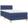 vidaXL Boxspring met matras en LED stof blauw 100x200 cm